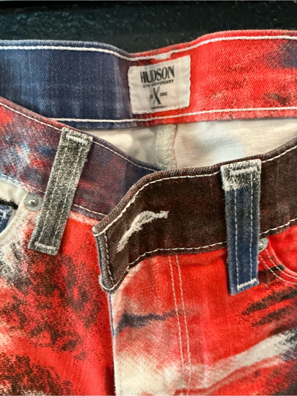 🔥 Hudson Nico 10th Anniversary Abstract Flag Skinny Jeans Women 25 NWT Rare - Picture 3 of 7